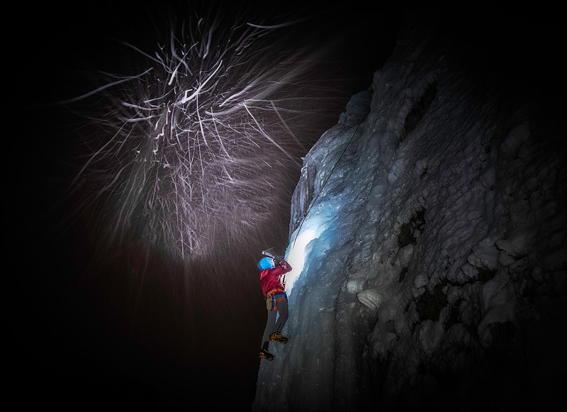 Eric Schuette Photography Night Climbing...Ice